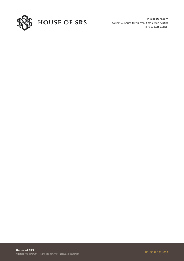 House of SRS A4 letterhead