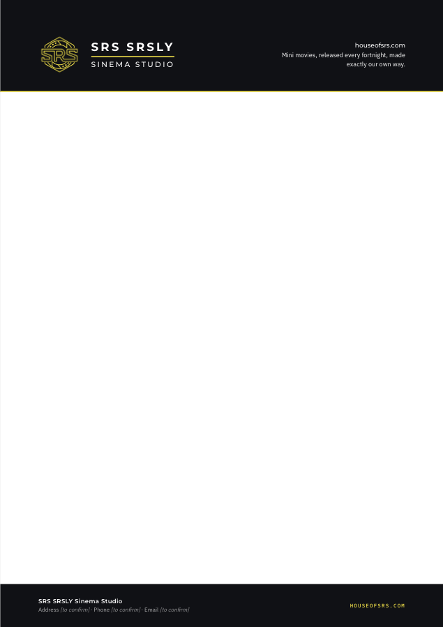 SRS SRSLY Sinema Studio A4 letterhead
